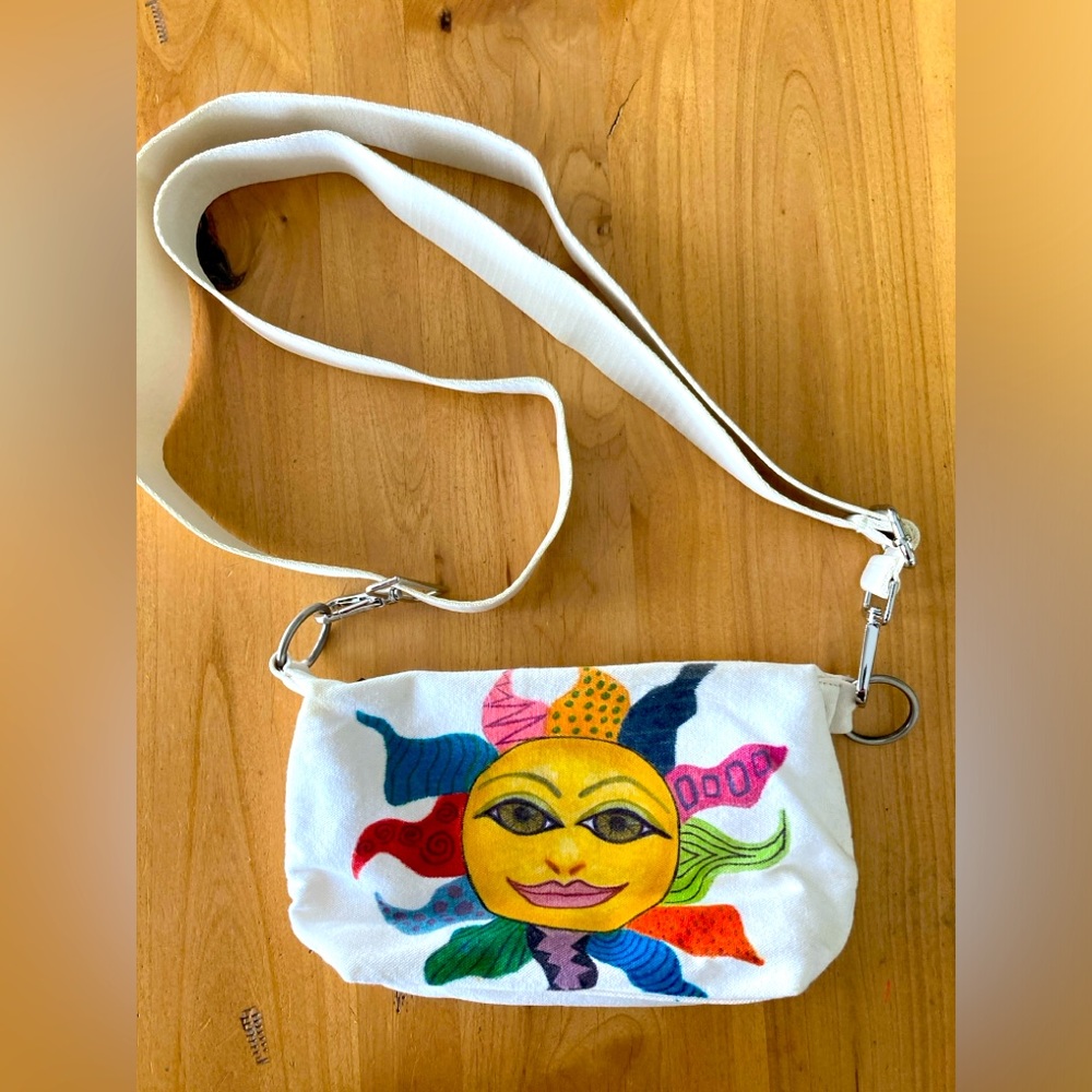 Aeropostale Small Sun Canvas Crossbody/Shoulder Purse